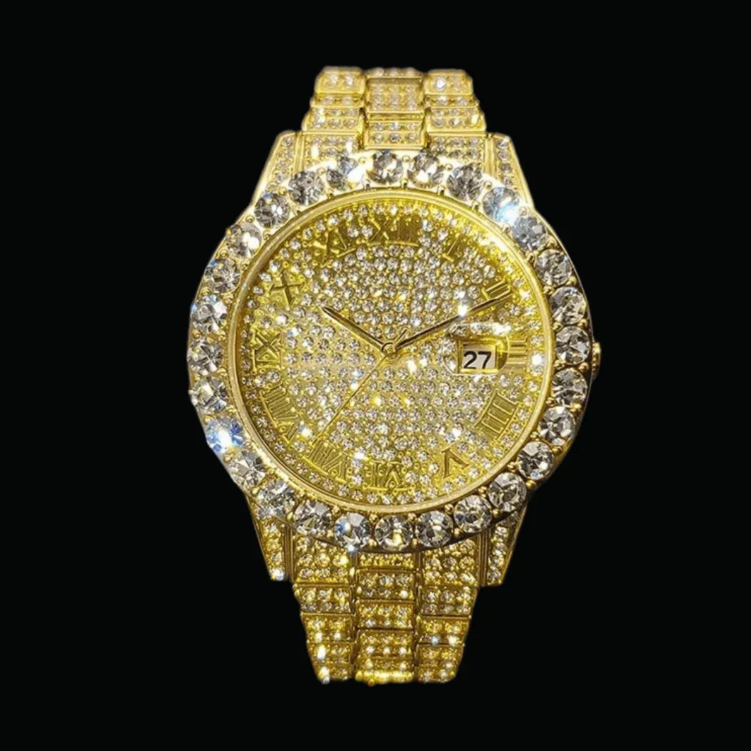 Bling Tennis Body Roman Numerals Iced Out Watch – Luxury Hip Hop Timepiece - CaratixJewelry